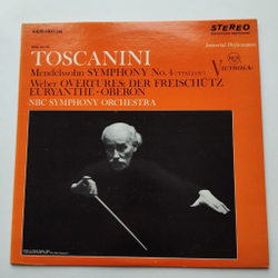 Винтажная виниловая пластинка LP Toscanini, Mendelssohn, Weber, Symphony No. 4 Italian, Weber Overtures Der Freischutz, Euryanthe, Oberon (USA 1968)