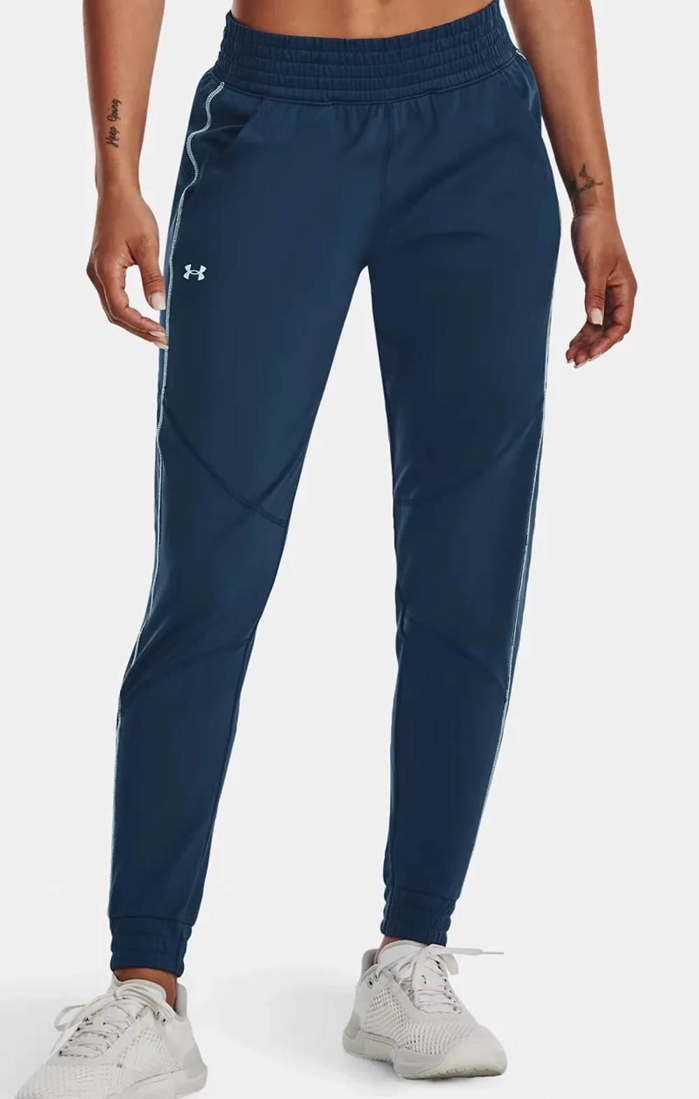Женские теннисные брюки Under Armour Women's UA Train Cold Weather Pants - petrol blue/fuse teal