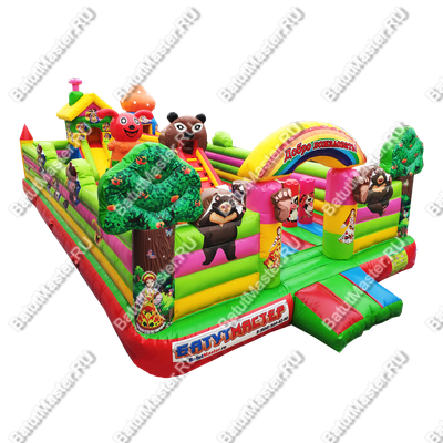 Коммерческий надувной батут "Маша и Миша", 10*6*2,8 м