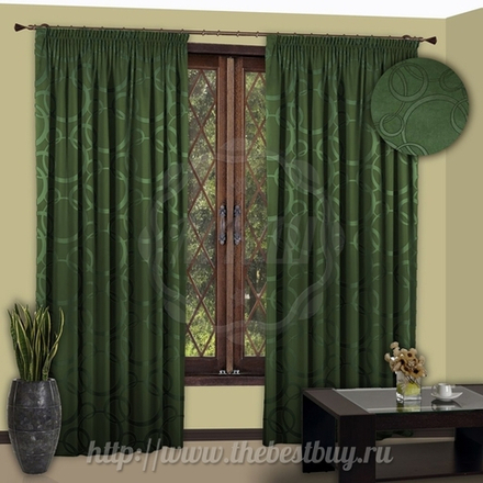 Шторы для гостиной:  Бандер (арт. 1111-3)  - (145х260)х2 см. - зеленые