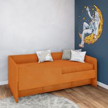 Кровать детская 160х80 с бортиком и велюровым наматрасником (милк)