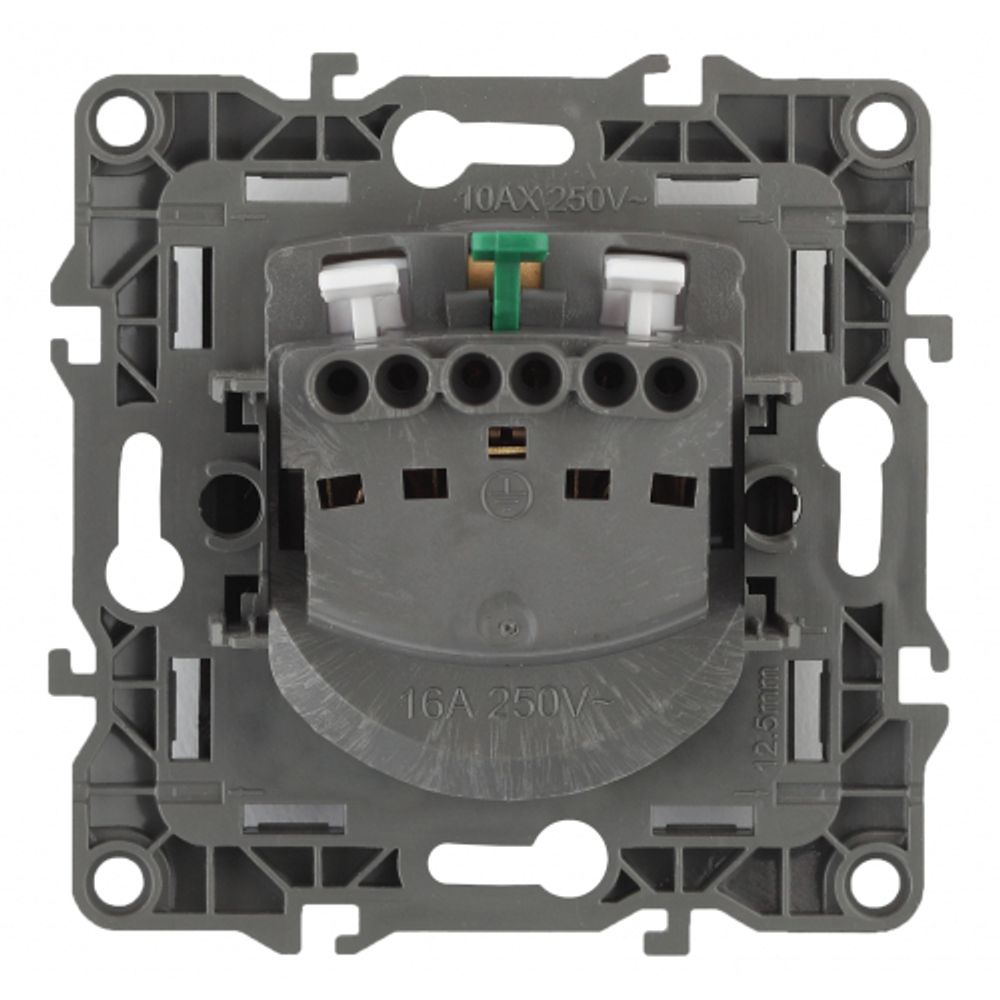 12-2001-01 ЭРА Розетка 2P+E Schuko, 16A-250В, IP20, без м.лапок, Эра12, белый