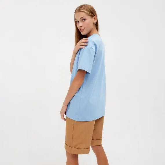 Футболка женская MINAKU: Оversize, цвет голубой, р-р 42