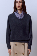 Свитер с V-вырезом из шерсти с кашемиром