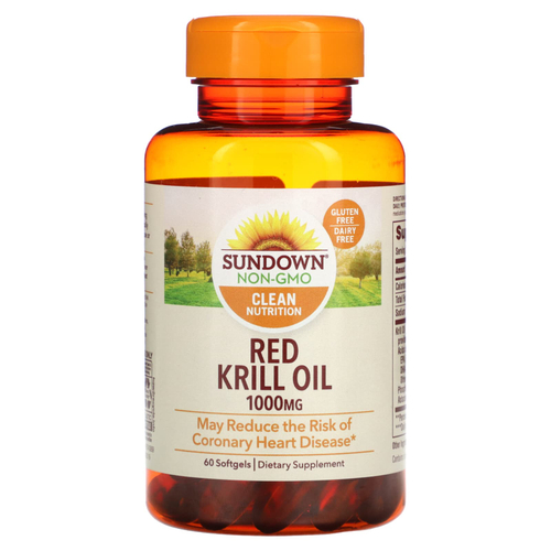 Sundown Naturals, Масло красного криля, 1000 мг, 60 мягких таблеток