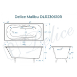 Ванна чугунная Delice Malibu 180х80 с отверстиями под ручки DLR230610R