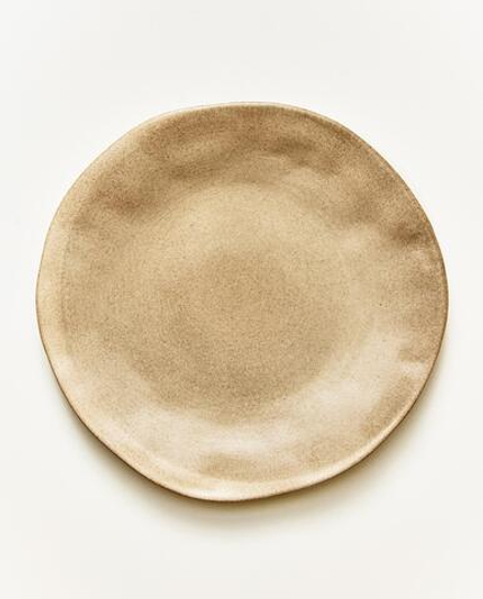 Zara Home тарелка десертная из каменной керамики, цвет серый, 24 см