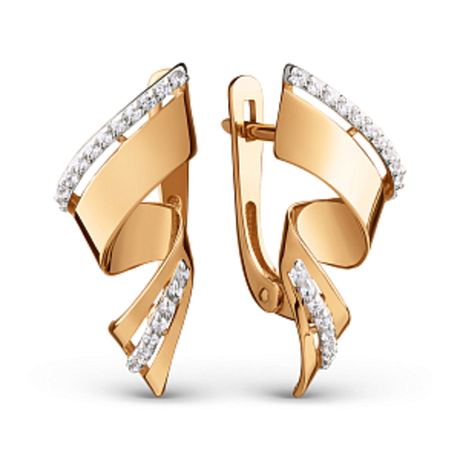 Серьги из золота с фианитами