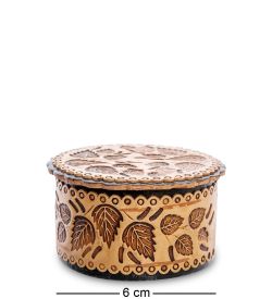 Народные промыслы BST-113/ 4 Шкатулка «Листва» мал. (береста)