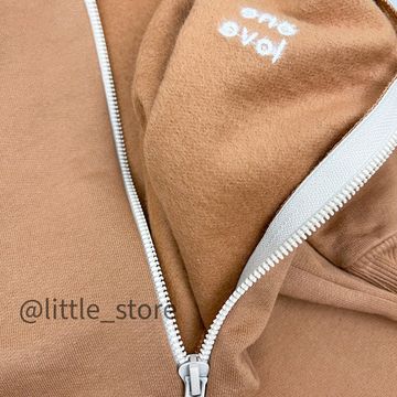 Комбинезон из футера с начесом "One love" Светло-коричневый