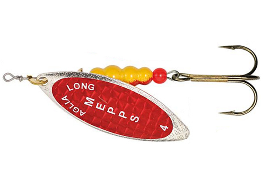 Блесна вращающаяся Mepps AGLIA LONG REDBO, 4, SILVER