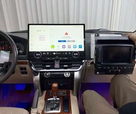 Магнитола для Toyota Land Cruiser 200 2007-2015 (климат на ШГУ) - Carmedia ZF-3038-GE монитор 19.8"! на Android 13, 8Гб+128Гб, 4G SIM-слот, CarPlay