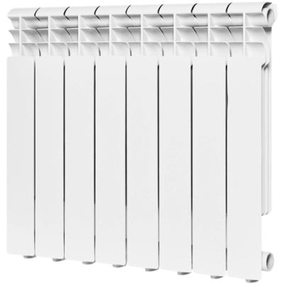 Радиатор алюминиевый ROMMER Profi 500 - 8 секций (подключение боковое, цвет белый)