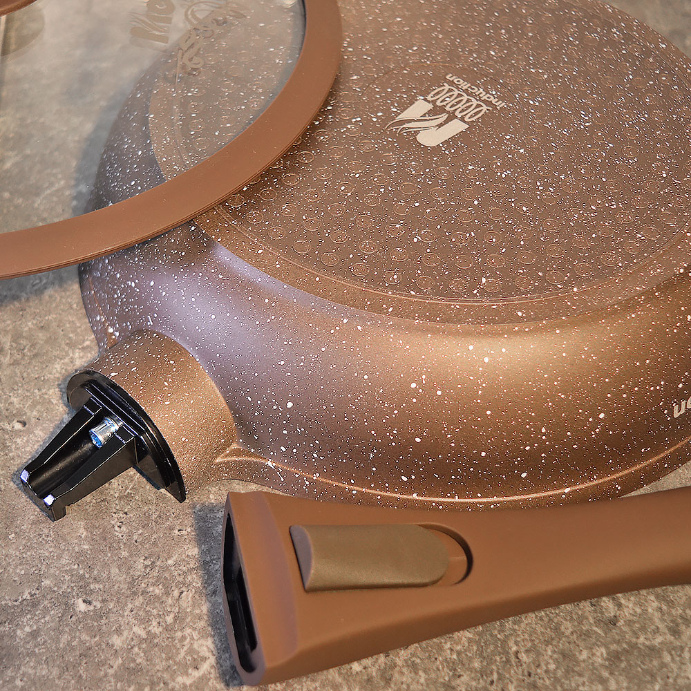 Сковорода 24см Венеция со съемной ручкой и стеклянной крышкой