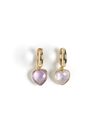 Серьги "Amour" gold с аметистом (без блина)