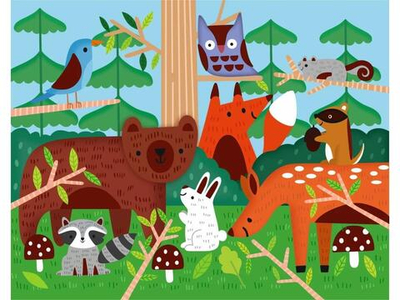 Пазл 2в1 2*20эл. "В мире животных",2*20 дет.,3+ (арт.P1200)