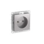 Atlas Design розетка без заземления без шторок, 16А, мех., быстрозажим. клем., алюминий
