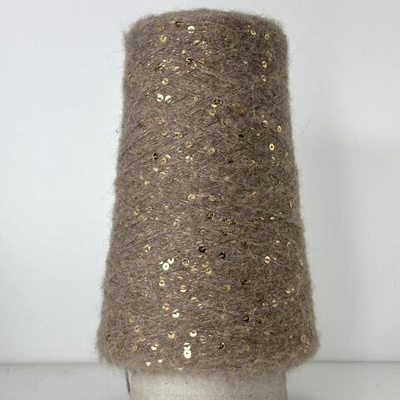 STARPAILLETS - Luxury Selection by Ri.Go; 55% кидмохер, 25% меринос, 20% п/а; 700м/100гр; цвет: песочный тауп, люрекс золотой, пайетки золото