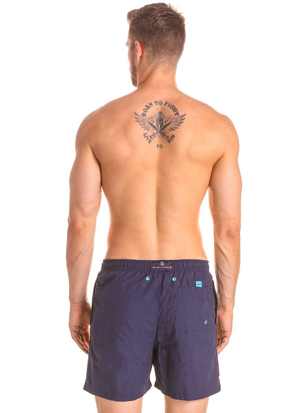 Мужские плавки-шорты с поясом на резинке (Размер: XL) (Цвет: темно-синий)