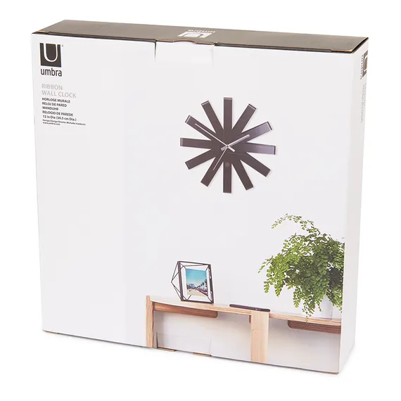 Часы настенные Ribbon Ø30 см чёрныe