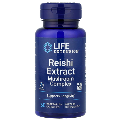 Life Extension, Комплекс с экстрактом грибов рейши, 60 вегетарианских капсул