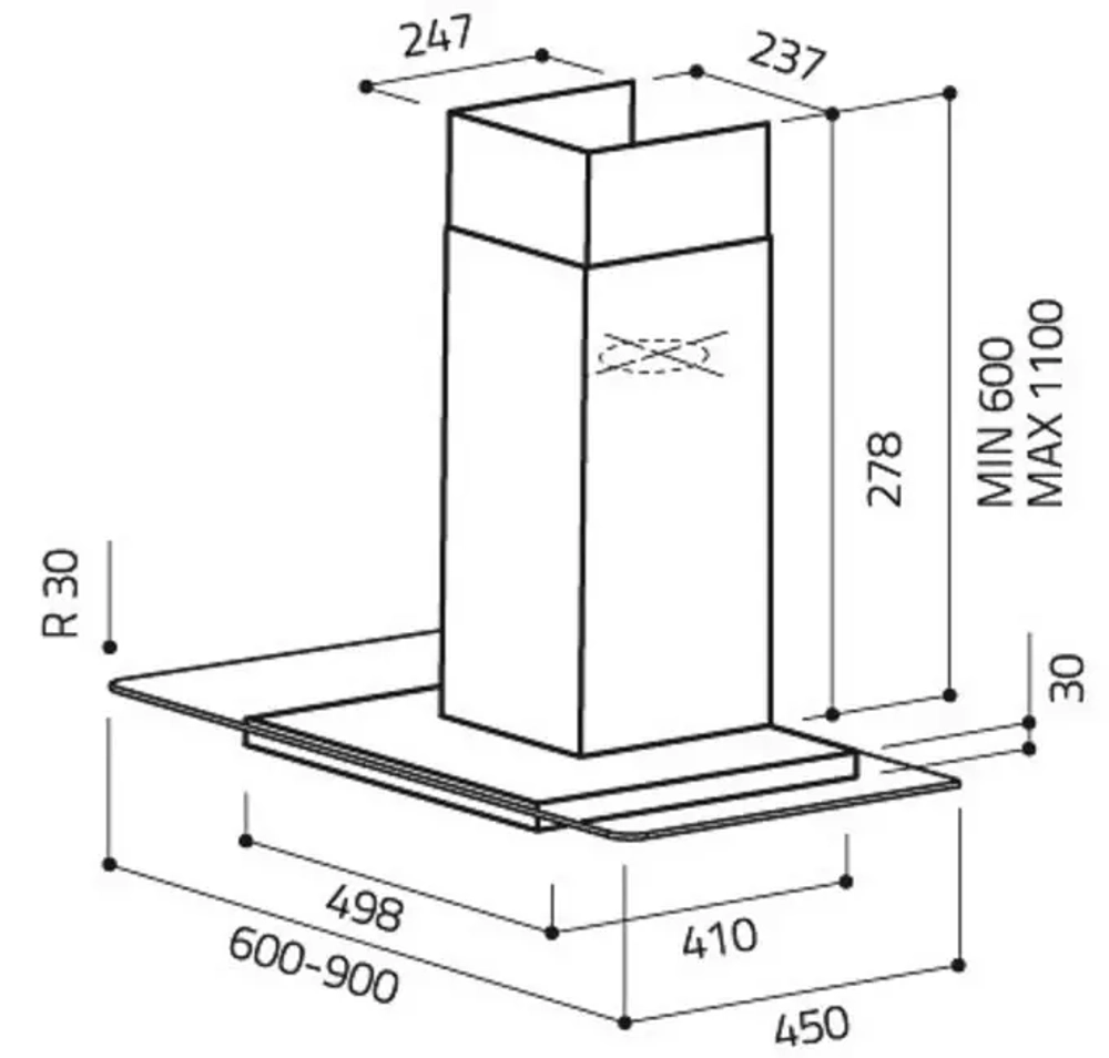 Кухонная вытяжка Elica FLAT GLASS IX/A/60