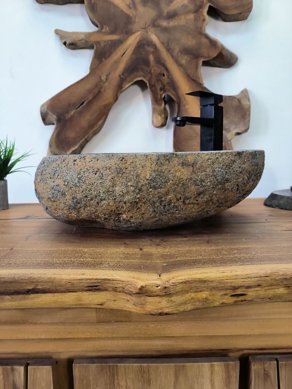 Раковина из речного камня RS-65856 43х32х15 из натурального камня