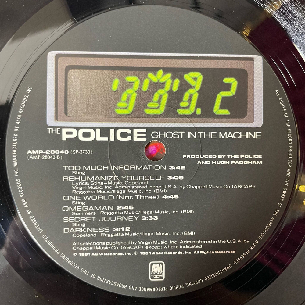 Винтажная виниловая пластинка LP The Police Ghost In The Machine (Japan 1981) (No Obi) Invisible Sun