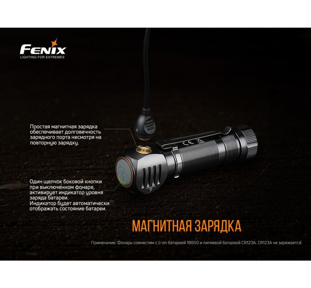 Налобный фонарь Fenix HM61R + складной нож Ruike S22, черный, HM61RS22bk