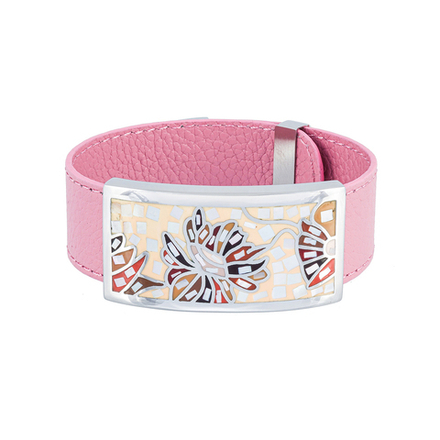 Браслет Fiore Luna на розовом кожаном ремешке CB13598-28