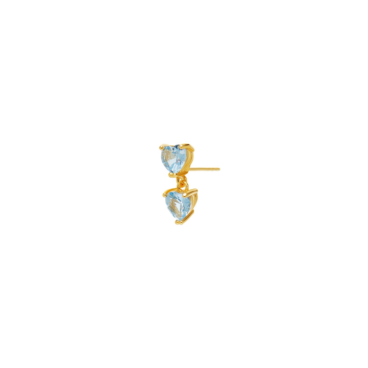 Серьга Double Whisper Heart Stud Earring – Blue