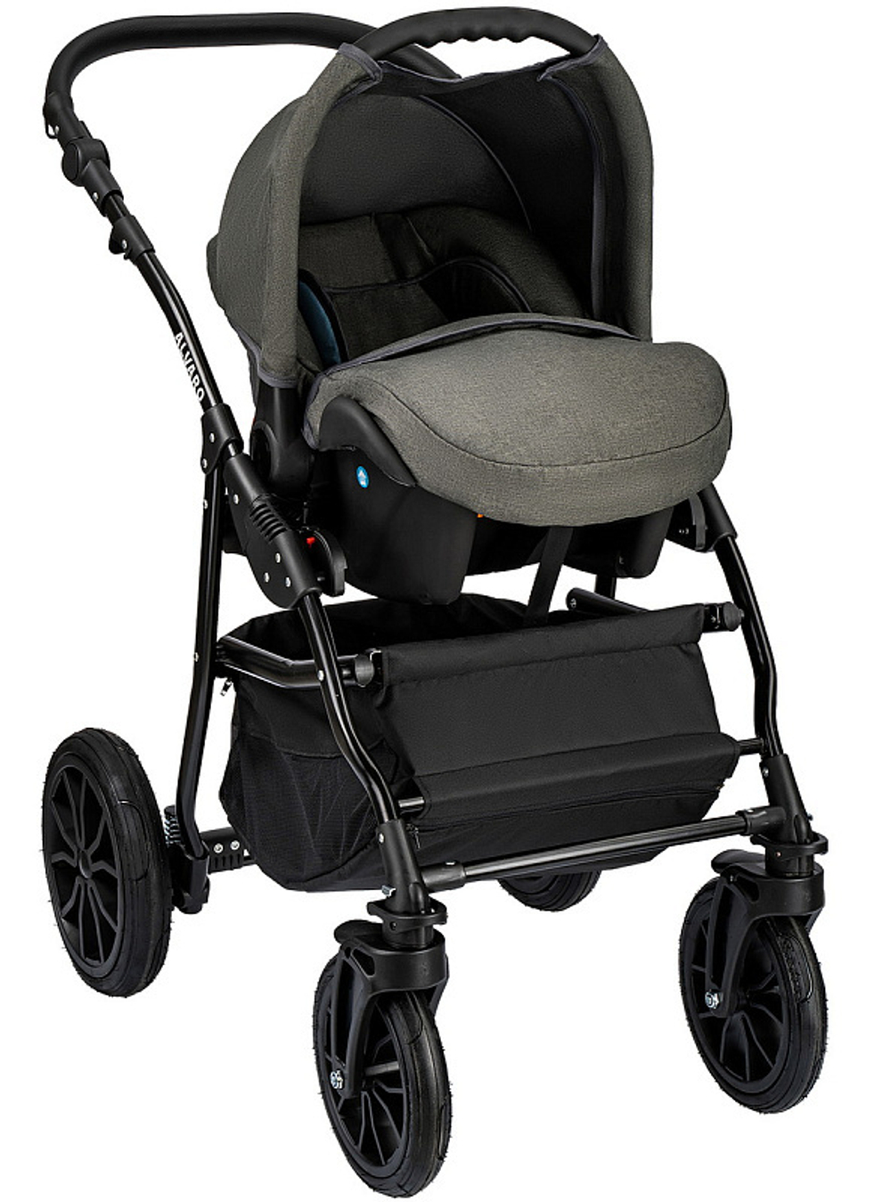 Детская коляска Alis Alvaro F 3 в 1 Al 10 т.серый+св.серый+шалфей кожа