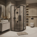 Душевой уголок Grossman Cosmo 90х90 301.K33.02.9090.21.00 профиль Черный матовый стекло прозрачное