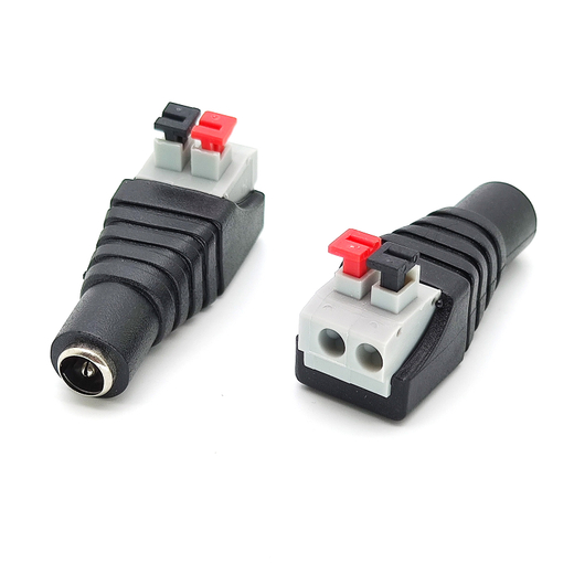 Разъем питания пружинный зажим  "мама" DC 2.1 х 5.5 мм