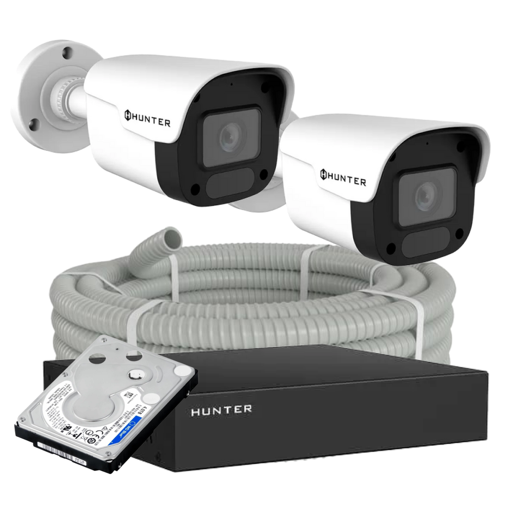 Готовый комплект видеонаблюдения «УЛИЦА/ОФИС» на 2 камеры 5 Мп с IP-регистратором и жёстким диском с установкой
