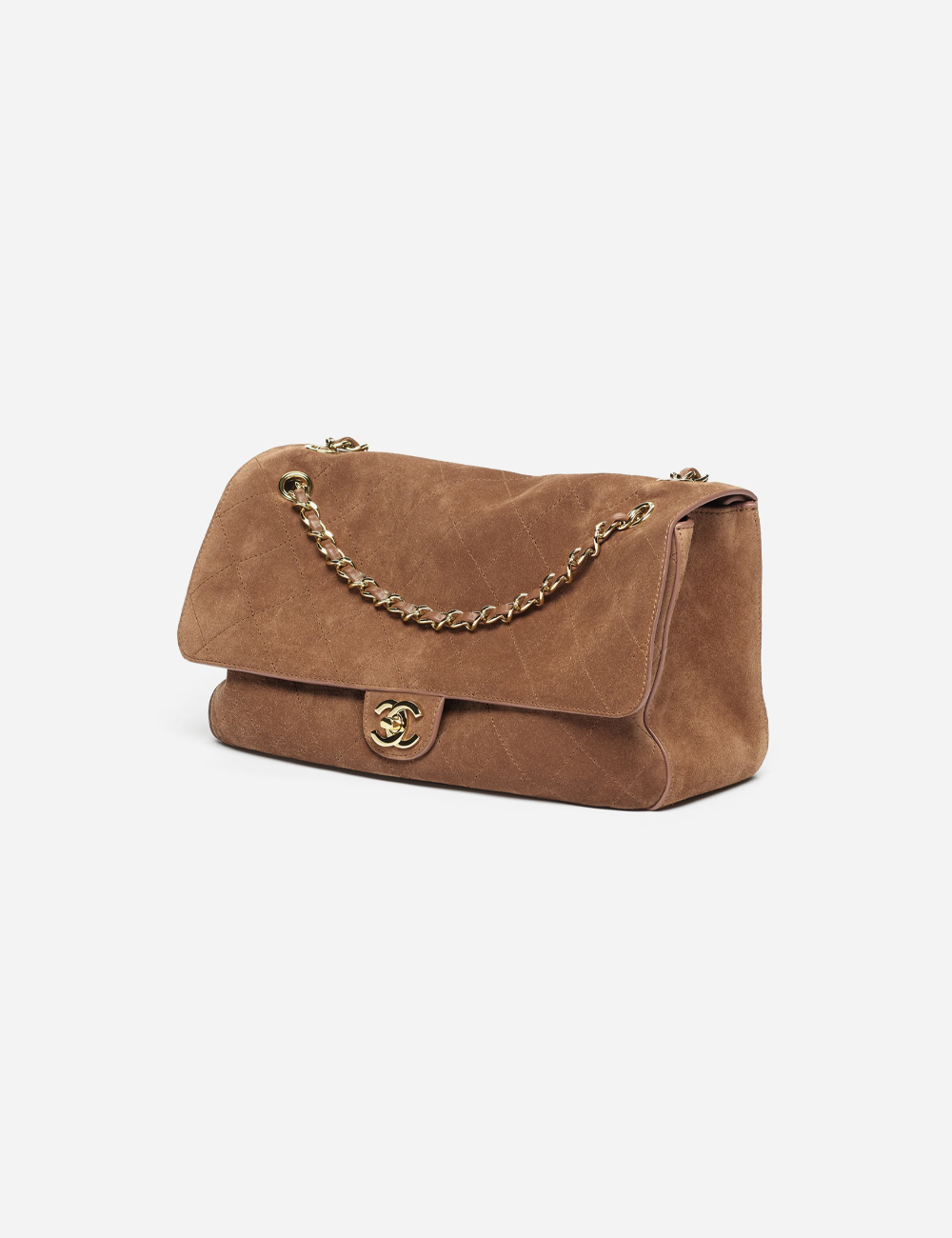 Сумка Chanel Maxi Flapbag Suede Calfskin & Gold Metal "Camel"