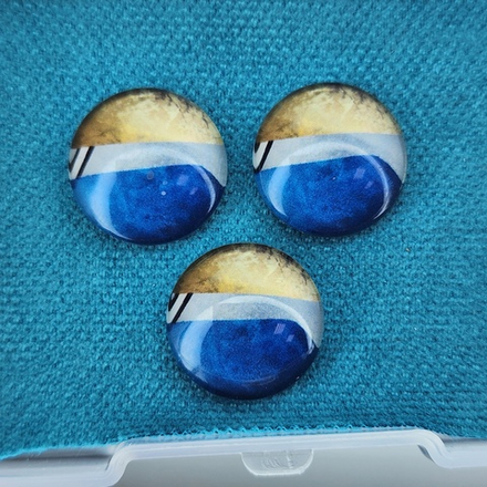 Принт, 16мм, круглый, стеклянный кабошон