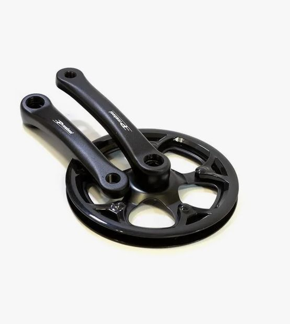 Шатуны-система Prowheel, 1ск., 42 зуб., 1/2"х3/32",сталь с защитой; шатуны 165мм, алюминий, резьба 9/16", под квадрат, черные (10)