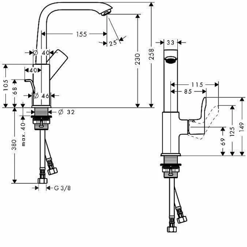 Смеситель для раковины Hansgrohe Metris 31087000