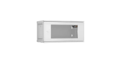 Шкаф настенный 6U, Ш600хГ350, стеклянная дверь, цельнометаллические стенки, серый
