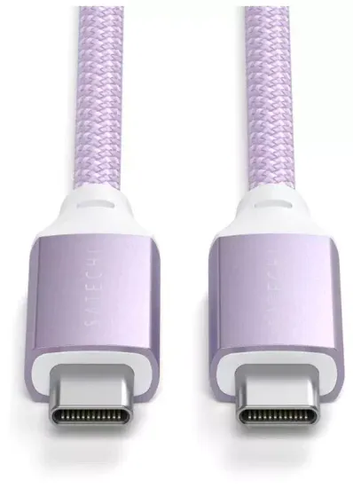 Кабель Satechi Type-C to Type-C 100W Charging Cable. Длина 2 м. фиолетовый