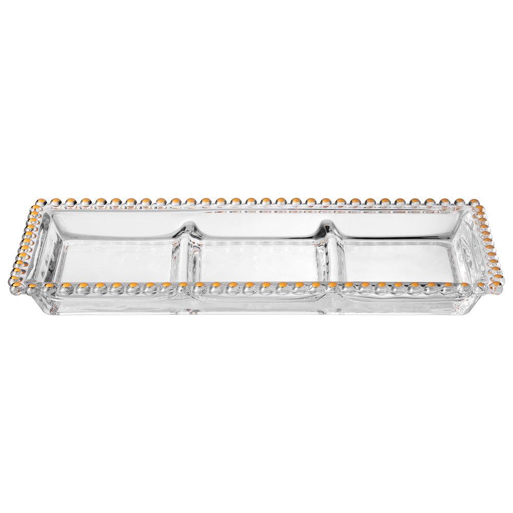 БЛЮДО СЕРВИРОВОЧНОЕ "GOLDEN CHARM", 3 СЕКЦИИ, 30*13 СМ