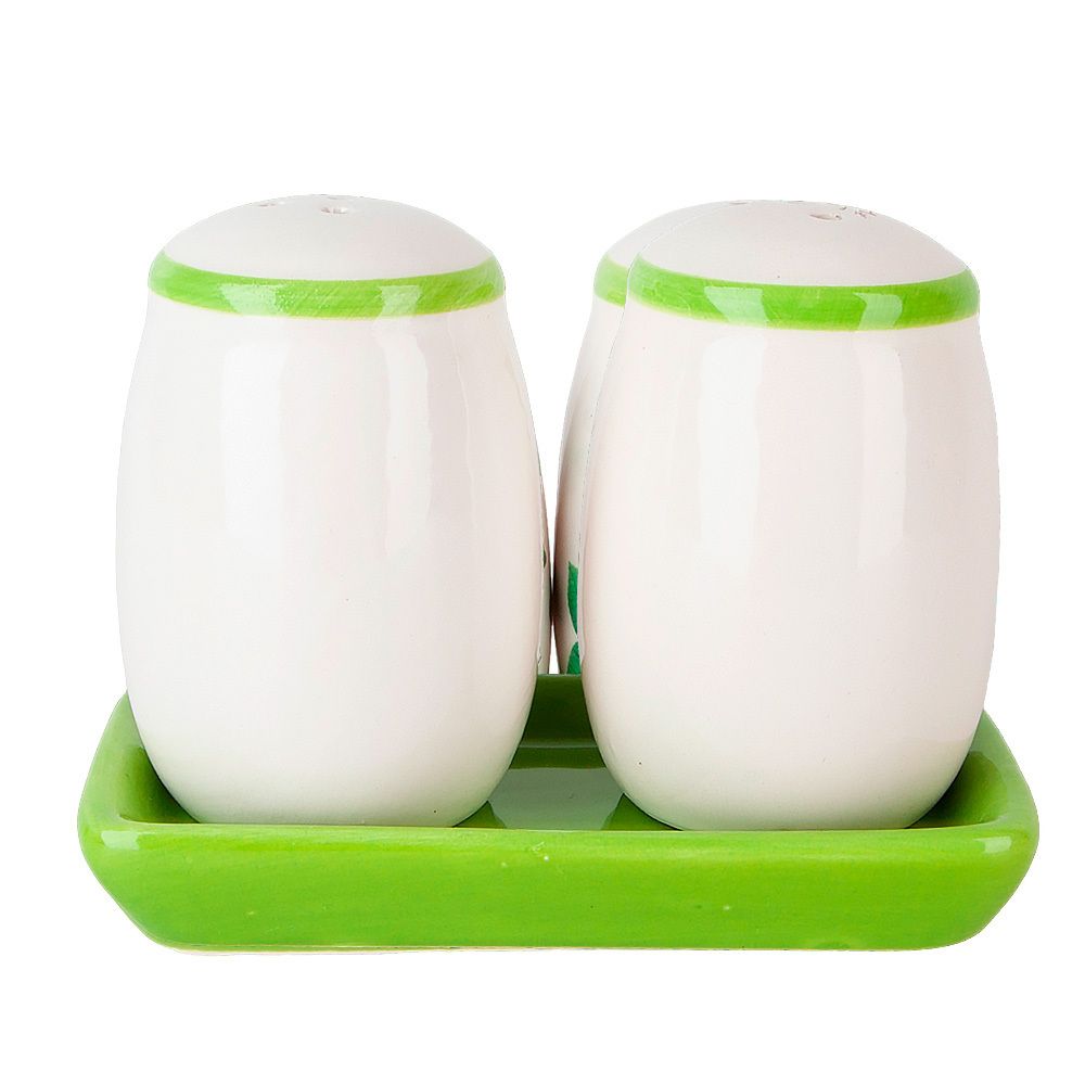 Набор для специй солонка/ перечница " " 12*5,5*9,5см. (на керамической подставке)