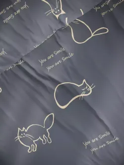 Наволочка комплект 2шт Полисатин Мечта "Котики на сером" 50x70 см на молнии