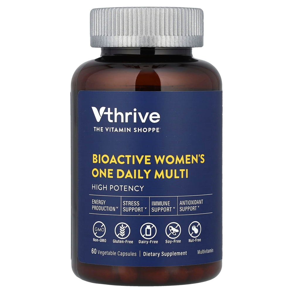 Vthrive, Bioactive Women's One Daily Multi, 60 растительных капсул