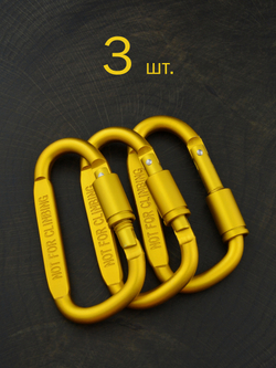 В АССОРТИМЕНТЕ - 3 карабина вспомогательных до 50 кг алюминий 81х42 мм