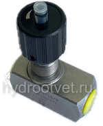 DRV08-1-10/V - Дроссель трубного монтажа c рукояткой, G1/4, обратный клапан - есть