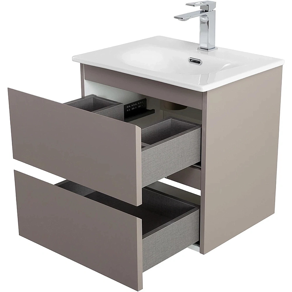 Тумба с раковиной BelBagno 50 KRAFT 39-500/390-2C-SO-СO+BB500/390ETL бежевая матовая