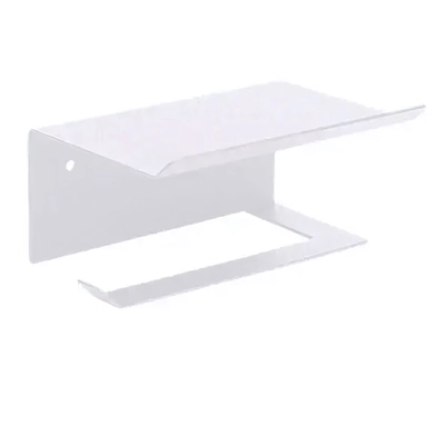 Держатель для туалетной бумаги с полкой (белый)