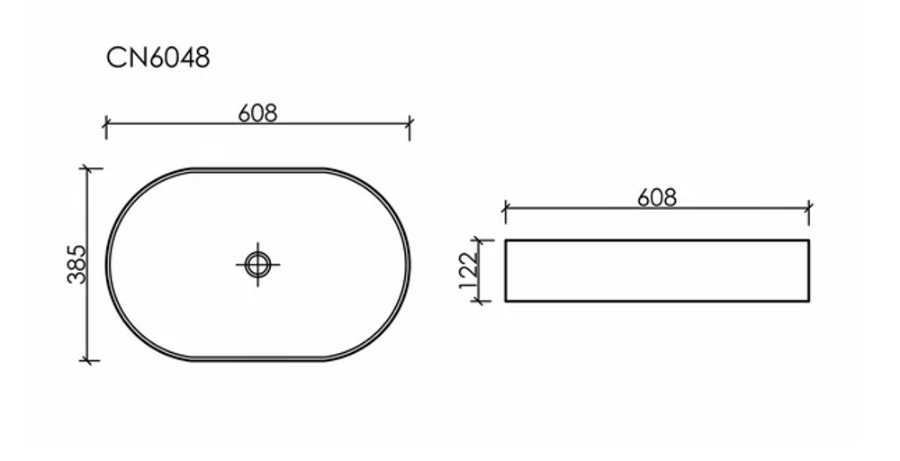 Умывальник чаша накладная овальная (цвет Серо-Голубой Матовый) Element 608x385x122мм
